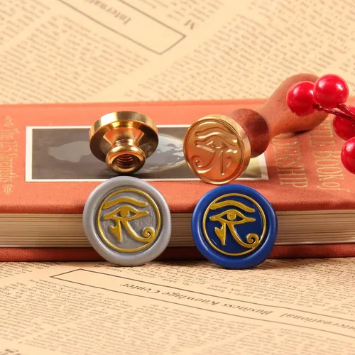 Miniatura 6 de Kit de sellos de cera Eye of Horus, amuleto de protección, 0.984 in, cabeza de latón, sello de sellado de letras para Nudo De Brujas Amuleto De