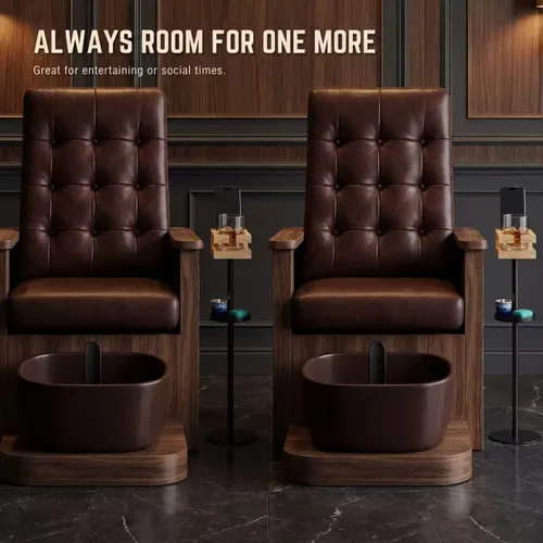 Miniatura 7 de Mesa de bebidas para espacios pequeños – Mesa auxiliar delgada de pedestal con parte superior de madera real y base estable para café y cócteles