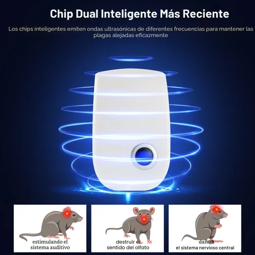 Miniatura 4 de 2026 Repelente de plagas ultrasónico mejorado, repelente de ratones para interiores para ratas, ratones, roedores, cucarachas, insectos, mosquitos