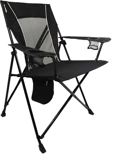 Kijaro - Silla de campamento plegable, Vik Black, poliéster, malla, acero, portátil, duradera, unisex Vik Negro
