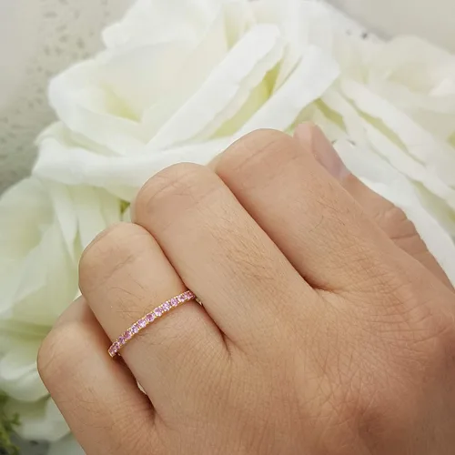 Miniatura 7 de Dazzlingrock Collection Round Gemstone or Diamond Elegant Wedding Band for Women in Gold
