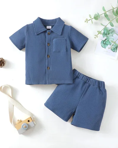 Miniatura 37 de Conjunto de ropa de verano para bebé y niño, camiseta de manga corta de algodón, pantalones cortos de dinosaurios, conjunto de ropa para niño