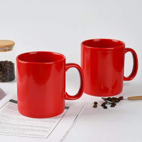Miniatura 3 de BYCNZB Juego de 2 Tazas de Café de Cerámica Super Grandes de 30 onzas con Asas Grandes (Rojo)