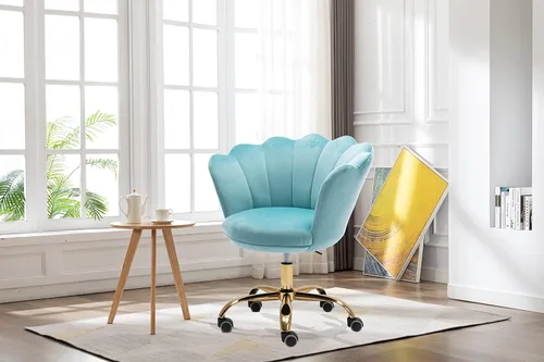 Miniatura 4 de Silla moderna de oficina en casa, silla de escritorio con ruedas, silla giratoria de tocador, silla de maquillaje, sillas de altura ajustable