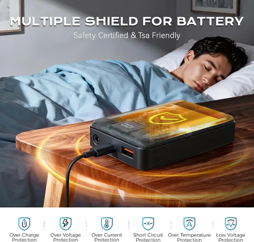 Miniatura 8 de SNOW LEOPARD Paquete de Batería para Chaleco Calefactable 7.4v 16000mah Banco de Energía para Chaqueta Calefactable con Pantalla LED Paquete