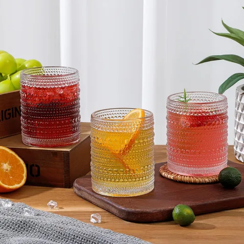 Miniatura 6 de HomeVogue Hobnail Juego de Vasos para Beber de 6, 12 onzas, Juego de Cristalería Vintage, Juego de Vasos de Cóctel, Vaso Tumbler de Agua Paquete