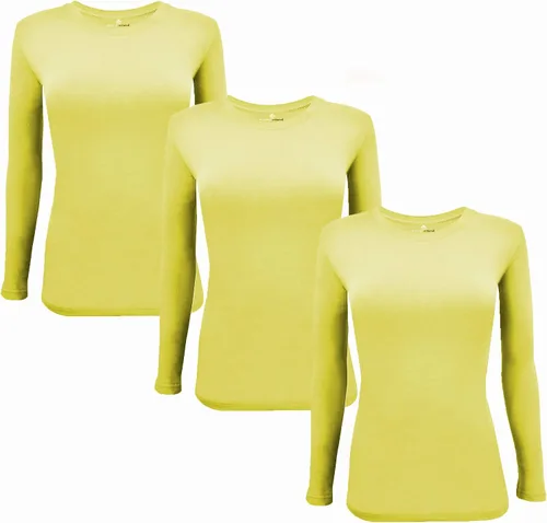 Miniatura 78 de Natural Uniforms Camiseta Under Scrub para mujer, cuello redondo, manga larga, paquete de 3, paquete múltiple de 3