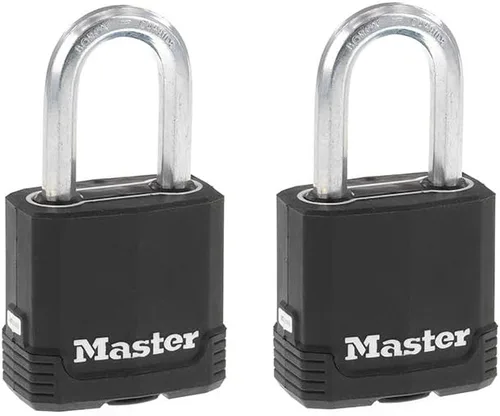 Master Lock Magnum - Candado resistente para exterior de alta resistencia con llave, cuerpo resistente a la intemperie y grillete resistente a