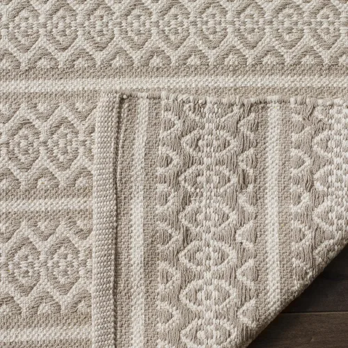 Miniatura 14 de SAFAVIEH Colección Montauk - Alfombra decorativa de 3 x 5 pies, color marfil y negro, hecha a mano de algodón estilo bohemio rural, ideal para zonas