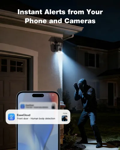 Miniatura 7 de SEHMUA Cámaras de seguridad inalámbricas para exteriores (kit de 4 cámaras), no requiere suscripción, visión nocturna a color, PTZ de 360°, vista