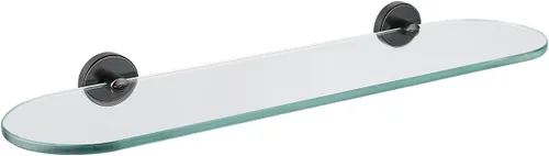 Miniatura 27 de JQK Estante de vidrio para baño dorado, almacenamiento de ducha de vidrio templado de 20 por 5 pulgadas, montaje de pared dorado cepillado de acero