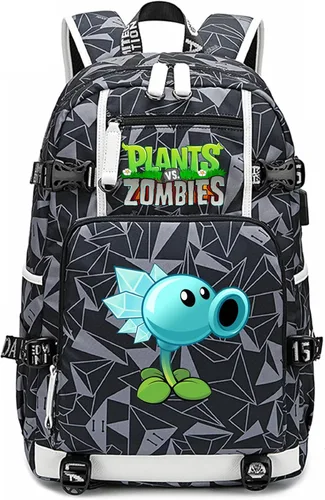 Miniatura 18 de ISaikoy Game Plants vs. Zombies - Mochila de hombro para libros, mochila escolar, color gris, Gris 15, Mochilas Daypack