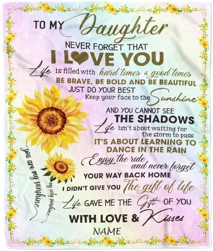 Miniatura 31 de Manta personalizada con texto en inglés «To My Amazing Daughter from Mom Dad Lion Never Forget I Love You Daughter», manta de forro polar