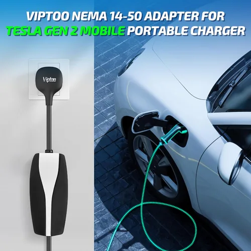 Miniatura 4 de VIPTOO Adaptador NEMA 14-50 para conector móvil Tesla Gen 2, adaptador de carga EV de 240 V 32 A nivel 2 para Tesla Model 3/Y/S/X, enchufe 14-50