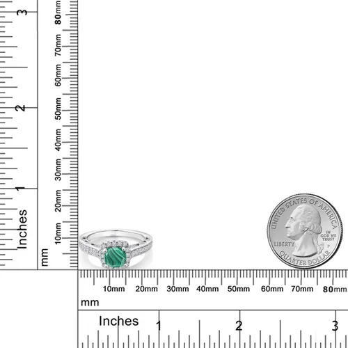Miniatura 74 de Gem Stone King Anillo de compromiso de plata de ley 925 de 0.236 in con piedra natal y zafiro blanco creado con acento Anillo de compromiso