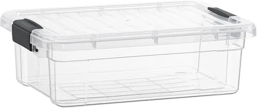 Miniatura 14 de Superio Caja de almacenamiento transparente con tapa, contenedores de plástico de 2.5 cuartos de galón para organizar, cajas apilables, sin BPA,