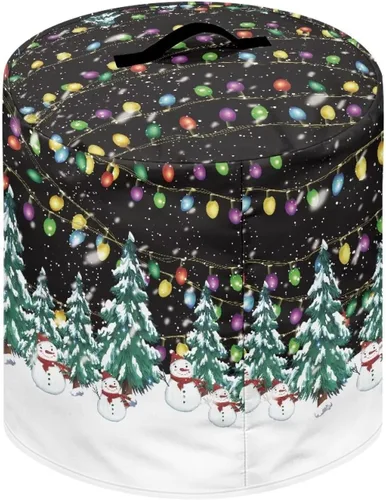 Miniatura 2 de Gomyblomy Funda para freidora de aire para árbol de Navidad, protector lavable para olla de arroz con asa y bolsillo, elegante y duradera, cubierta