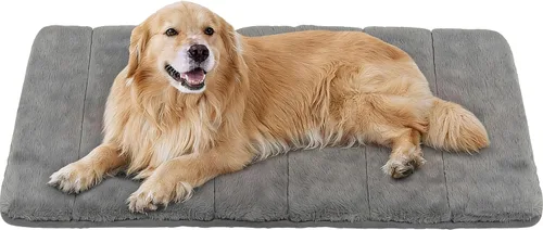 Tapete para jaula para perros de tamaño XL, cama de espuma viscoelástica de 41 x 27 pulgadas, lavable y antideslizante, tapete ultrasuave para Oscuro