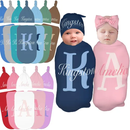 Miniatura 10 de Diadema personalizada para bebé y gorro para niñas y niños con nombre, mantas de bebé personalizadas para niñas y niños con nombre Iconos blancos
