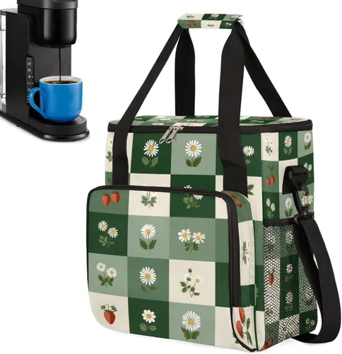 Miniatura 20 de Turquesa comienza tu día con la bolsa de transporte para cafetera, bolsa de almacenamiento de viaje para cafetera, bolsa de almacenamiento de viaje