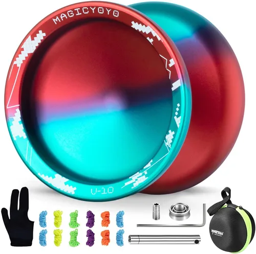 Miniatura 8 de MAGICYOYO V10 Yoyo de dedo giratorio profesional de metal Yoyo de doble propósito sensible y no sensible con estuche de almacenamiento + guante