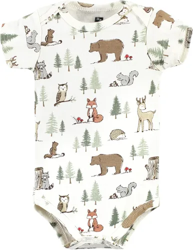 Miniatura 4 de Hudson Baby - Mamelucos de algodón para bebés niñas, Animales del bosque, paquete de 5