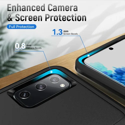 Miniatura 4 de Samung S20 FE 5G - Funda protectora para Samsung Galaxy S20 FE 5G, con protector de pantalla [probada contra caídas de grado militar], funda Negro