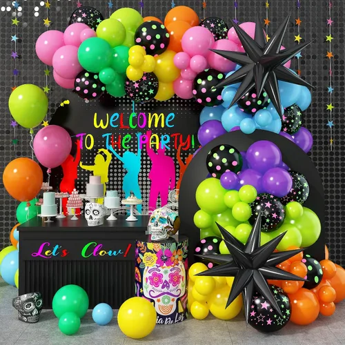 Miniatura 17 de Kit de arco de globos de baloncesto, kit de guirnalda de globos naranja y negro plateado con globos de estrella en explosión, kit de globos