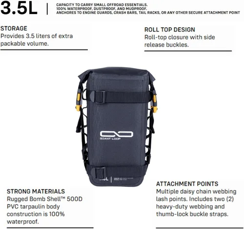 Miniatura 6 de Giant Loop Possibles bolsa, impermeable, a prueba de barro, a prueba de nieve, bolsillo universal de 3.5 litros, ideal para llevar pequeños