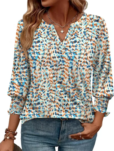 Miniatura 14 de WIHOLL 3/4 Length Sleeve Womens Tops Summer Shirts Spring Vacation Outfits Dressy Casual Trendy Fall S-3XL