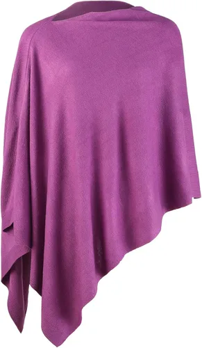 Miniatura 100 de Fomolom Ponchos para mujer, versátil, ligero, tejido sólido, chal envolvente, bufanda, accesorios para mujer