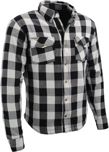 Milwaukee Leather MPM1633 - Camisa de motociclista de franela a cuadros para hombre con armadura aprobada por CE - Reforzada con fibra de aramida -