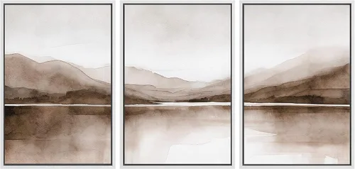 Miniatura 81 de SIGNWIN Lienzo enmarcado para pared, juego de arte tranquilo con reflejo de lago, acuarela, montaña y agua, ilustraciones modernas, arte abstracto