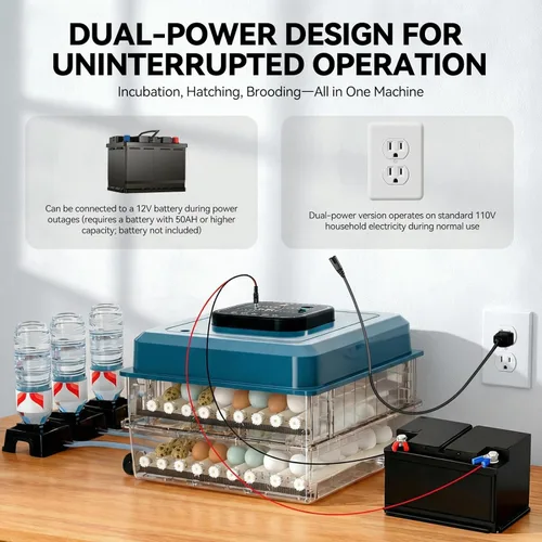 Miniatura 6 de Incubadoras para incubar huevos, incubadora digital de aves de corral con giro automático de huevos, pantalla de temperatura y humedad, 5 modos
