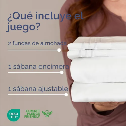 Miniatura 2 de Juego de sábanas tamaño King de 4 piezas, cómodo, transpirable y refrescante, ropa de cama de lujo de hotel para mujeres, hombres, niños, 01-Blanco