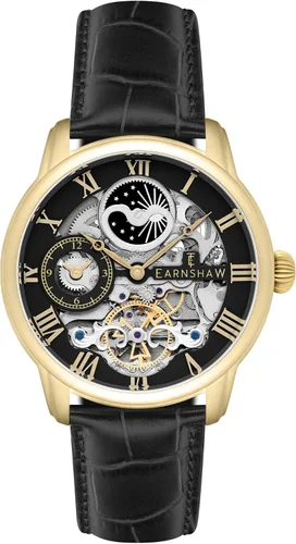 Miniatura 13 de Thomas Earnshaw Reloj automático de esqueleto de doble tiempo para hombre de 1.732 in con pulsera de acero inoxidable sólido ES-8006