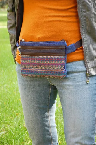 Miniatura 8 de Riñonera de bolsillo bohemio, riñonera para mujeres y hombres, bolsa de cinturón de viaje para festivales, monedero para teléfono celular