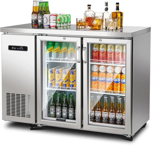 Miniatura 11 de BODEGA BODEGACOOLER Enfriador de barra trasera, refrigerador comercial de bebidas de 7.7 pies cúbicos con 2 puertas corredizas de vidrio