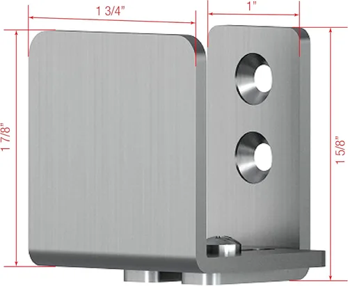 Miniatura 5 de JUBEST Guía de piso de acero inoxidable para montaje en pared, herrajes para puertas corredizas de granero de hasta 1-3/4 "W 1-7/8 "H