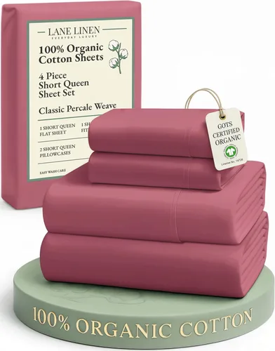 Miniatura 181 de LANE LINEN Sábanas 100% algodón orgánico para cama tamaño King, sábanas de percal suave, transpirables, de lujo, estilo hotelero, lavables a 09