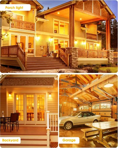 Miniatura 3 de Bombillas LED para exteriores, equivalente a 40 W, color amarillo ámbar, luces LED para exteriores, 6 W, 500 lúmenes, 2000 K, para luces de porche