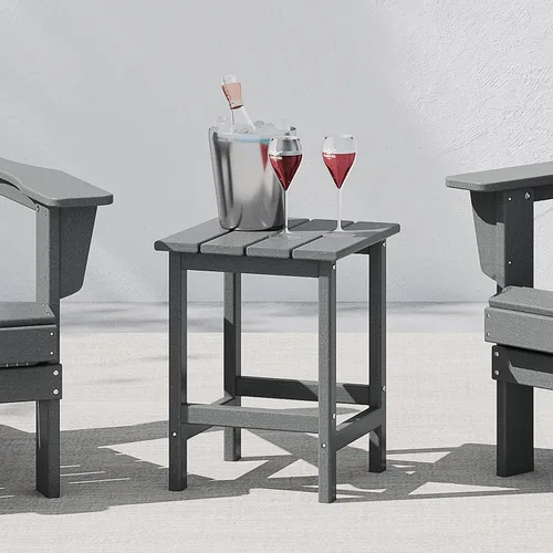 Miniatura 8 de WestinTrends Ashore - Mesa auxiliar Adirondack moderna para patio al aire libre, madera envejecida Roble (Weathered Wood)