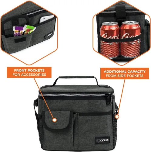 Miniatura 4 de OPUX Lonchera aislada para adultos, hombres, mujeres, niños y niñas Bolsa térmica mediana a prueba de fugas para la escuela, trabajo, oficina