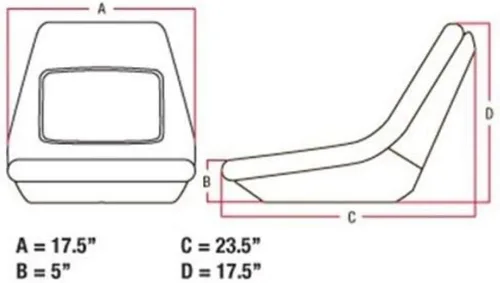 Miniatura 5 de AM107759 - Asiento compacto negro para tractores John Deere, compatible con JD 655 755 756 855 856 955