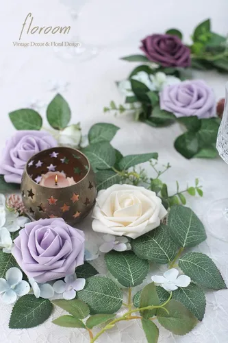 Miniatura 4 de Floroom Flores artificiales de espuma de aspecto real, con tallos, para manualidades, ramos de boda, centros de mesa, despedida de soltera, fiesta