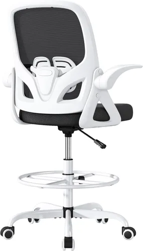 Miniatura 8 de ORRSAKER Silla de Dibujo Alta con Soporte Lumbar y Anillo Reposapiés, Silla de Escritorio Ergonómica Alta de Apoyo de Altura Extendida para Trabajo