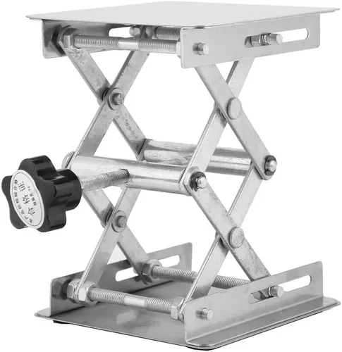 Miniatura 9 de Gato de tijera de laboratorio, 3.9 x 3.9 pulgadas, soporte de elevación de laboratorio de elevación de acero inoxidable, soporte de tijera, control