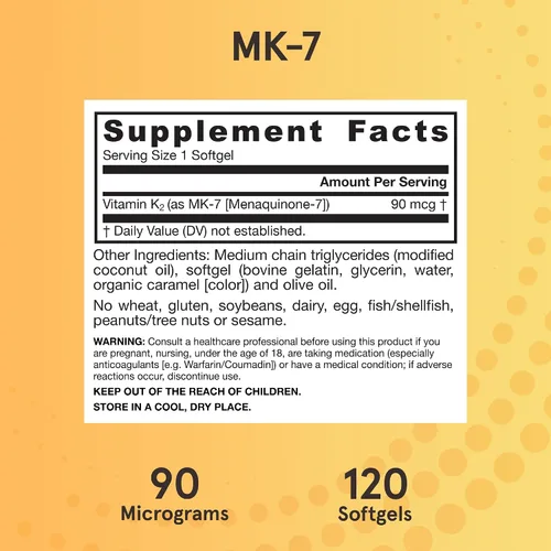 Miniatura 6 de Jarrow Formulas MK-7 90 mcg - Forma bioactiva de vitamina K2 - 60 porciones (cápsulas blandas) - para la salud ósea y cardiovascular - Suplemento