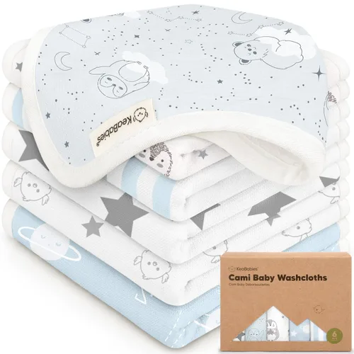 Miniatura 13 de Paquete de 6 paños de algodón para bebé recién nacido - Paños de lavado suaves de muselina de algodón orgánico para bebés, infantes, niños, toallas