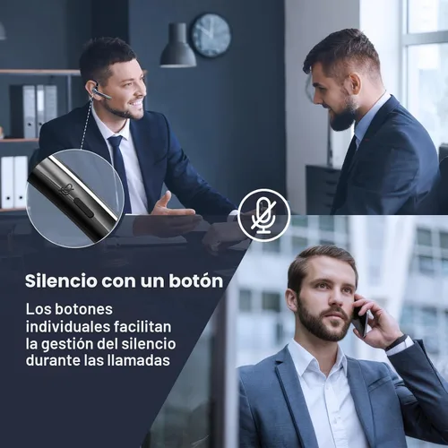 Miniatura 5 de Ngsod Auriculares Bluetooth, auricular inalámbrico con micrófono de cancelación de ruido mejorado, funda de carga de 500 mAh compatible con tiempo